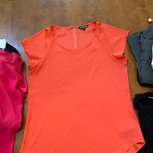 Express size medium flowy soft shirts. Hot pink and coral.